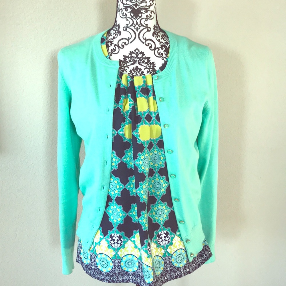 Pale green/teal cardigan